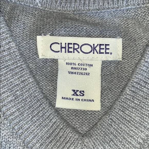 Cherokee Kid Boy Grey Diamond Patterned Uniform Sweater Vest - Picture 3 of 3